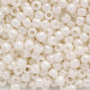 Toho Round Seed Beads Size 6/0 4mm, 122 Opaque-Lustered Navajo White, 8 grams