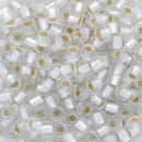 Toho Round Seed Beads Size 6/0 4mm, 21F Silver-Lined Frosted Crystal