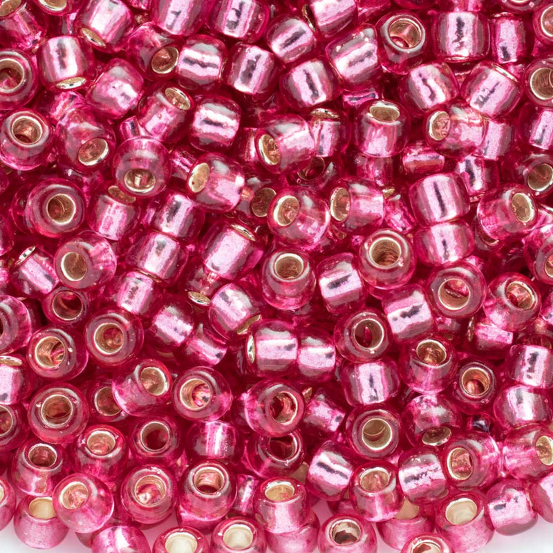 Toho Round Seed Beads Size 6/0 4mm, 2218 Silver-Lined Mauve