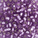 Toho Round Seed Beads Size 6/0 4mm, 2219 Silver-Lined Light Grape