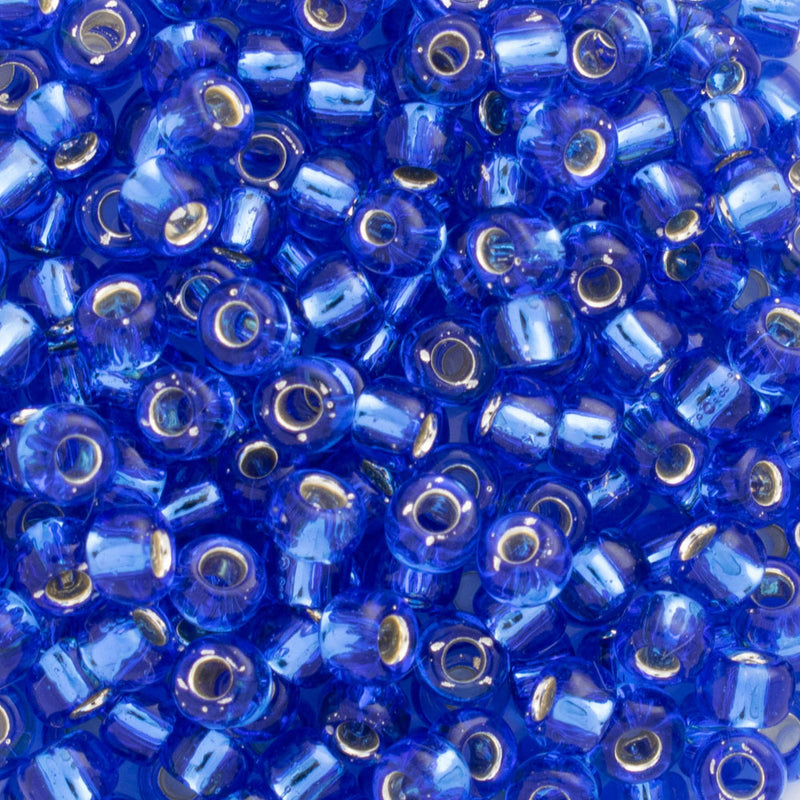Toho Round Seed Beads Size 6/0 4mm, 35 Silver-Lined Sapphire