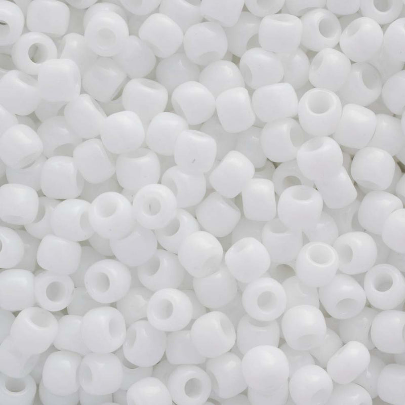 Toho Round Seed Beads Size 6/0 4mm, 41 Opaque White