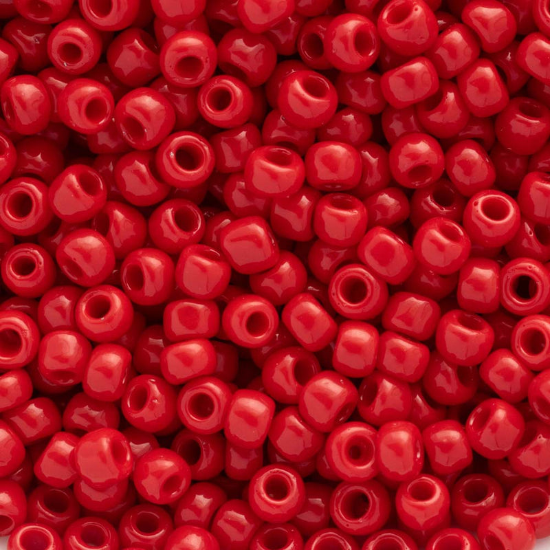 Toho Round Seed Beads Size 6/0 4mm, 45 Opaque Pepper Red