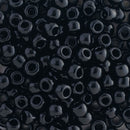 Toho Round Seed Beads Size 6/0 4mm, 49 Opaque Jet, 8 grams