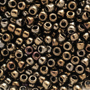 Toho Round Seed Beads Size 6/0 4mm, 83 Metallic Iris - Brown, 8 grams