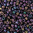 Toho Round Seed Beads Size 6/0 4mm, 85 Metallic Iris - Purple, 8 grams