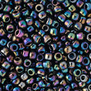 Toho Round Seed Beads Size 6/0 4mm, 86 Metallic Rainbow Iris, 8 grams