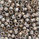 Toho Round Seed Beads Size 6/0 4mm, 993 Gold-Lined Black Diamond