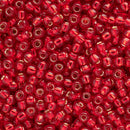 Toho Round Seed Beads Size 8/0 3mm, 25C Silver-Lined Ruby, 8 grams