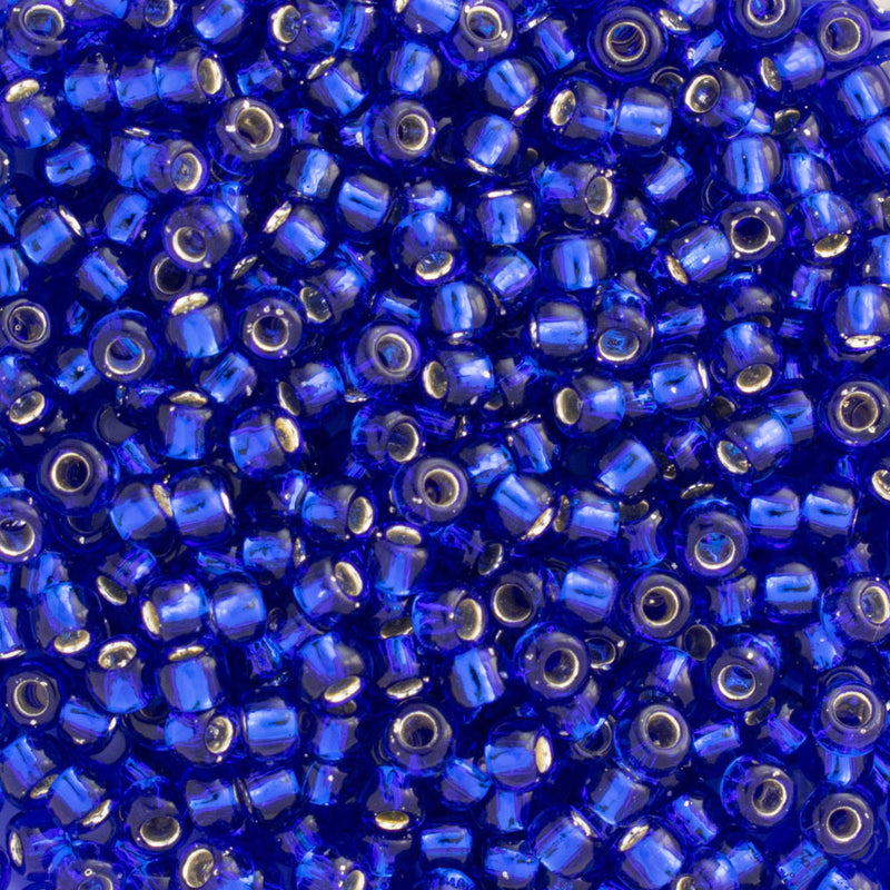 Toho Round Seed Beads Size 8/0 3mm, 28 Silver-Lined Cobalt