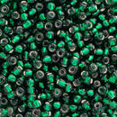 Toho Round Seed Beads Size 8/0 3mm, 36 Silver-Lined Green Emerald
