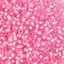 Toho Round Seed Beads Size 8/0 3mm, 38 Silver-Lined Pink, 8 grams