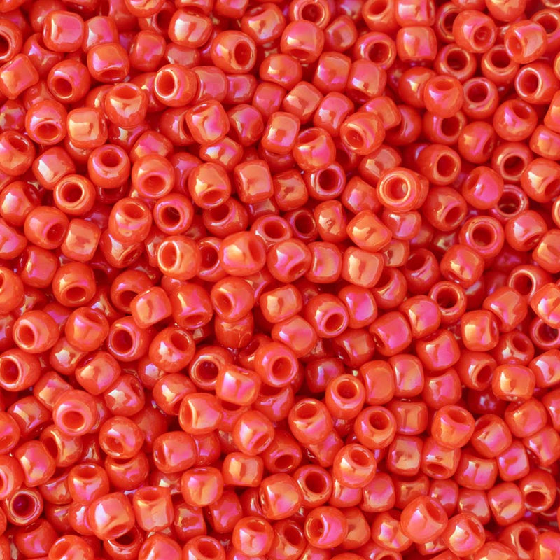 Toho Round Seed Beads Size 8/0 3mm, 410 Opaque-Rainbow Pumpkin
