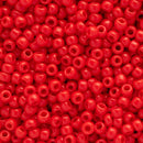 Toho Round Seed Beads Size 8/0 3mm, 45A Opaque Cherry, 8 grams