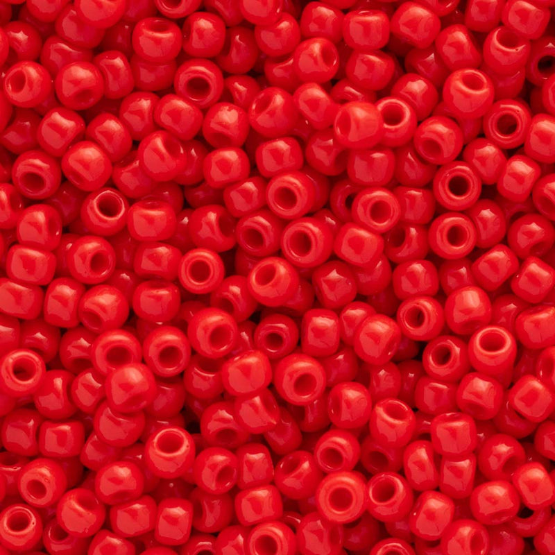 Toho Round Seed Beads Size 8/0 3mm, 45A Opaque Cherry