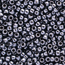 Toho Round Seed Beads Size 8/0 3mm, 81 Metallic Hematite, 8 grams
