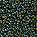 Toho Round Seed Beads Size 8/0 3mm, 84 Metallic Iris - Green/Brown, 8 grams