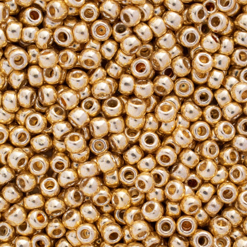 Toho Round Seed Beads Size 8/0 3mm, PF557 PermaFinish - Galvanized Starlight