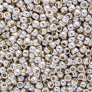 Toho Round Seed Beads Size 8/0 3mm, PF558 PermaFinish - Galvanized Aluminum, 8 grams