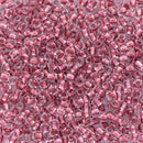Toho Round Seed Beads Size 11/0 2.2mm, 1015 Inside-Color Crystal/Blush-Lined, 8 grams