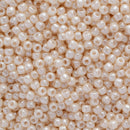 Toho Round Seed Beads Size 15/0 1.5mm, 123 Opaque-Lustered Light Beige