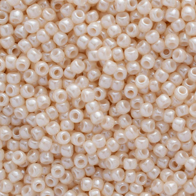 Toho Round Seed Beads Size 11/0 2.2mm, 123 Opaque-Lustered Light Beige
