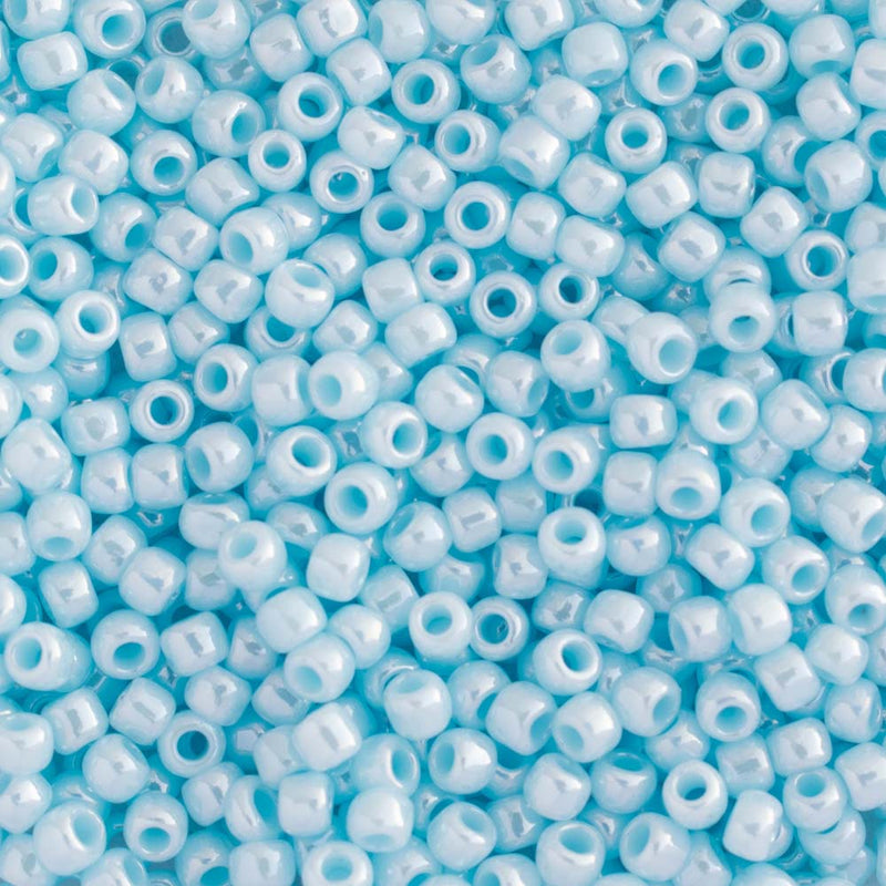 Toho Round Seed Beads Size 11/0 2.2mm, 124 Opaque-Lustered Pale Blue