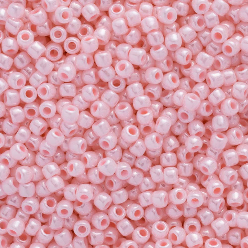 Toho Round Seed Beads Size 11/0 2.2mm, 126 Opaque-Lustered Baby Pink