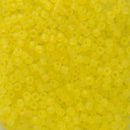 Toho Round Seed Beads Size 11/0 2.2mm, 12F Transparent-Frosted Lemon, 8 grams