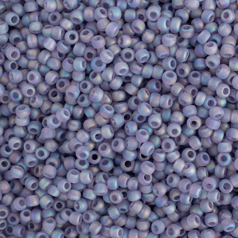 Toho Round Seed Beads Size 11/0 2.2mm, 166DF Transparent Rainbow Frosted Light Tanzanite