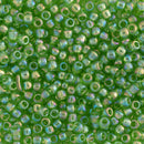 Toho Round Seed Beads Size 11/0 2.2mm, 167 Transparent-Rainbow Peridot, 8 grams