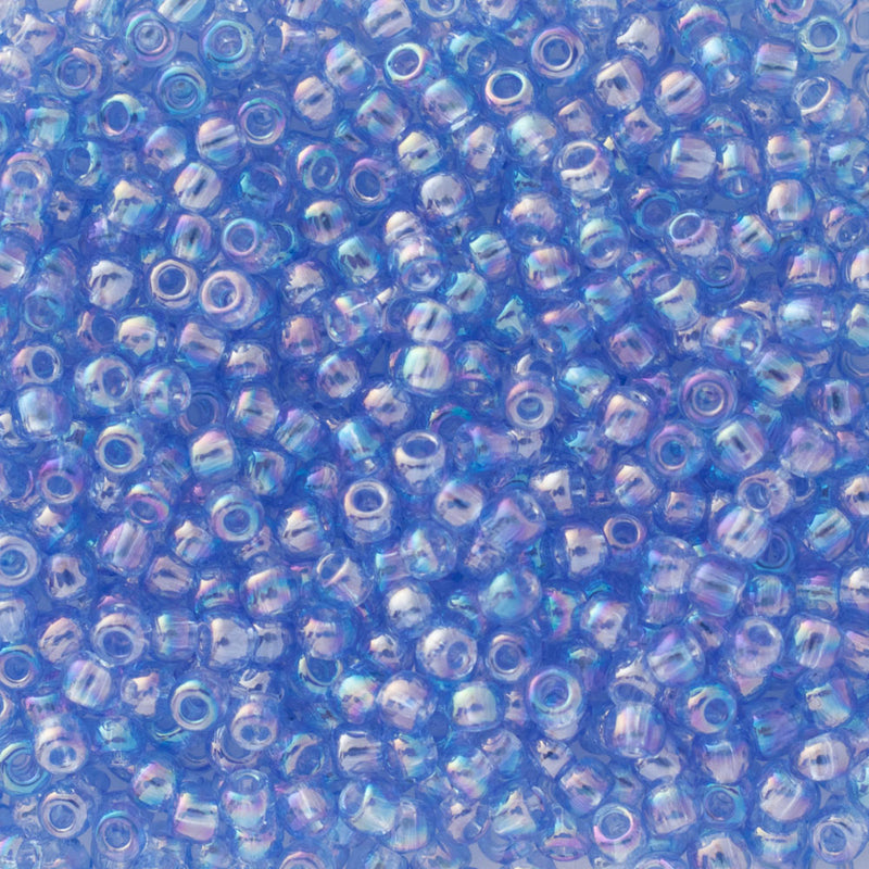 Toho Round Seed Beads Size 11/0 2.2mm, 168 Transparent-Rainbow Light Sapphire