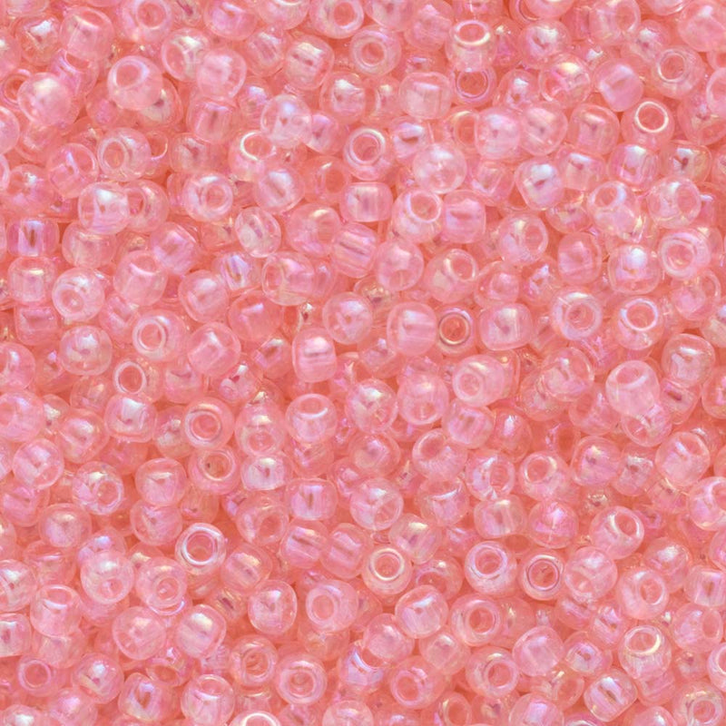 Toho Round Seed Beads Size 11/0 2.2mm, 171 Dyed-Rainbow Ballerina Pink