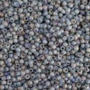 Toho Round Seed Beads Size 11/0 2.2mm, 176BF Transparent-Rainbow Frosted Grey, 8 grams