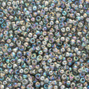 Toho Round Seed Beads Size 11/0 2.2mm, 176B Transparent-Rainbow Grey, 8 grams