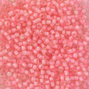 Toho Round Seed Beads Size 11/0 2.2mm, 191B Inside-Color Transparent-Rainbow Crystal/Hot Pink-Lined, 8 grams
