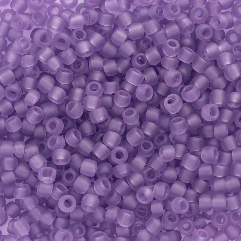 Toho Round Seed Beads Size 11/0 2.2mm, 19F Transparent-Frosted Sugar Plum
