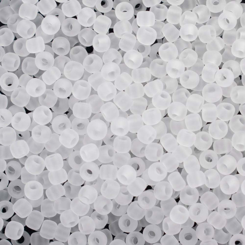 Toho Round Seed Beads Size 11/0 2.2mm, 1F Transparent-Frosted Crystal