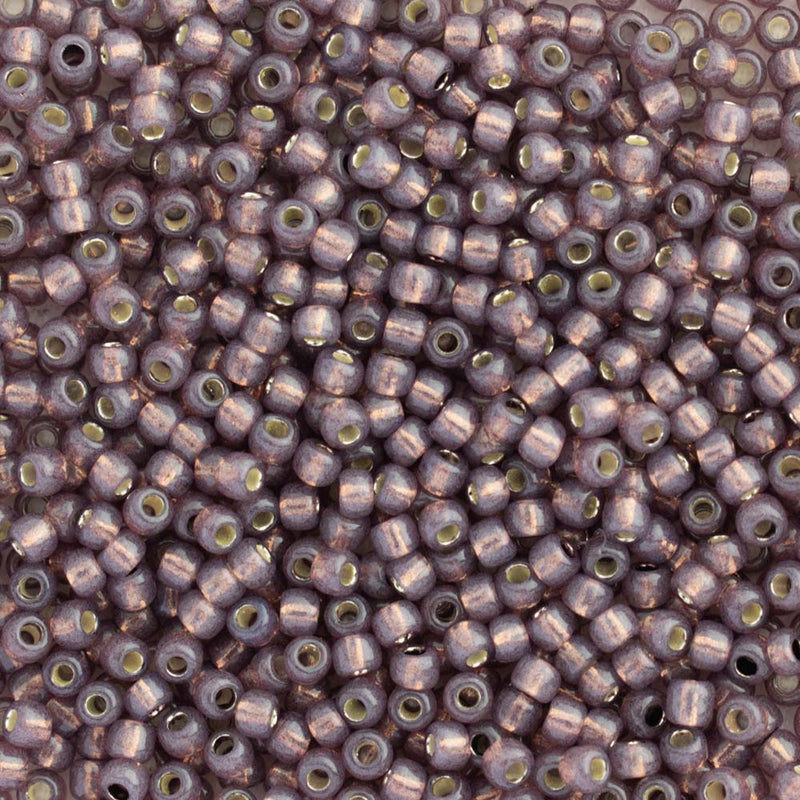 Toho Round Seed Beads Size 11/0 2.2mm, 2114 Silver-Lined Milky Nutmeg