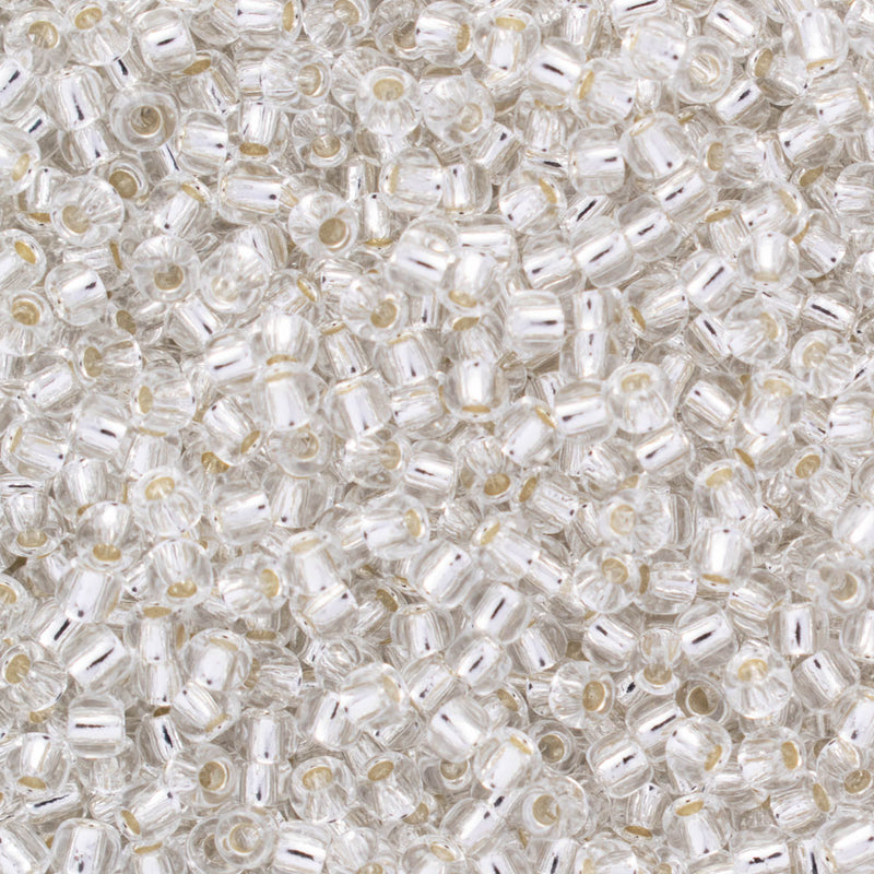 Toho Round Seed Beads Size 15/0 1.5mm, 21 Silver-Lined Crystal
