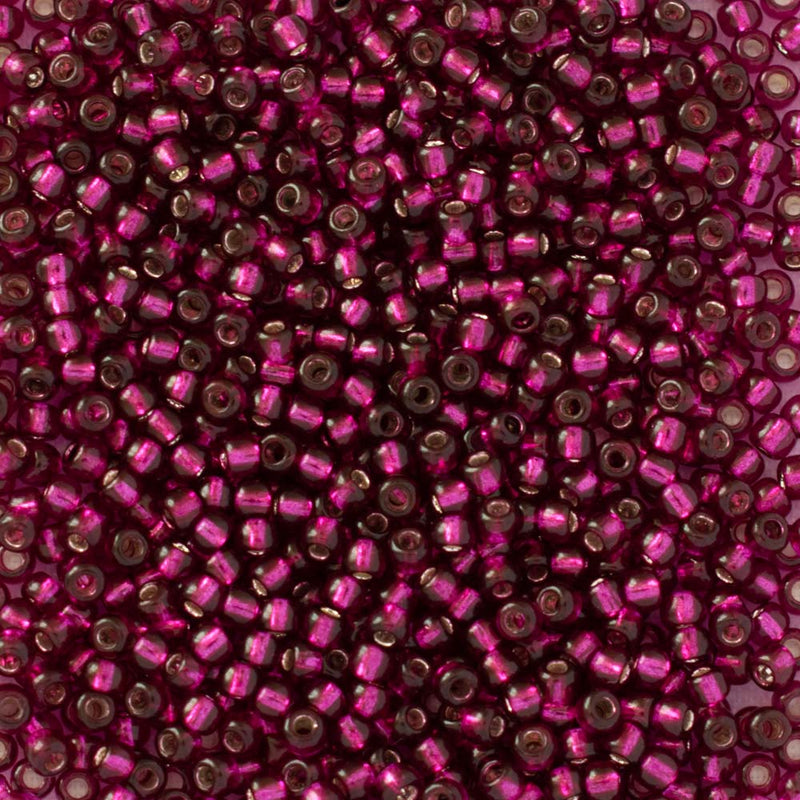 Toho Round Seed Beads Size 11/0 2.2mm, 2223 Silver-Lined Dragonfruit