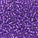 Toho Round Seed Beads Size 11/0 2.2mm, 2224 Silver-Lined Purple, 8 grams