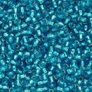 Toho Round Seed Beads Size 11/0 2.2mm, 23B Silver-Lined Dark Aqua, 8 grams