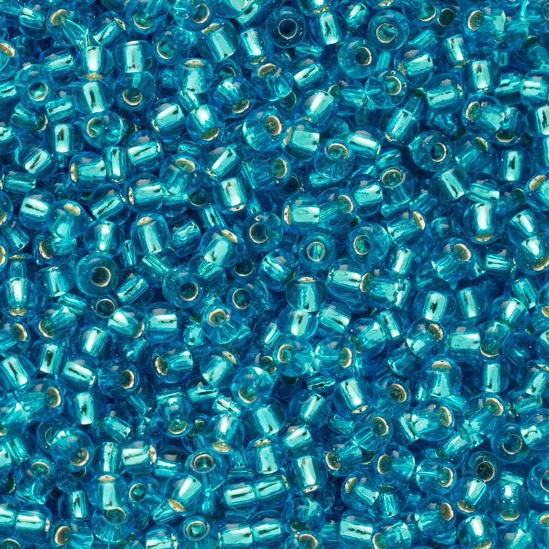 Toho Round Seed Beads Size 11/0 2.2mm, 23B Silver-Lined Dark Aqua