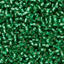 Toho Round Seed Beads Size 11/0 2.2mm, 24B Silver-Lined Dark Peridot, 8 grams