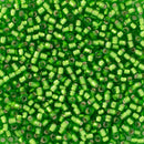 Toho Round Seed Beads Size 11/0 2.2mm, 27F Silver-Lined Frosted Peridot, 8 grams