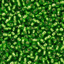 Toho Round Seed Beads Size 11/0 2.2mm, 27 Silver-Lined Peridot, 8 grams
