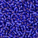 Toho Round Seed Beads Size 11/0 2.2mm, 28 Silver-Lined Cobalt, 8 grams