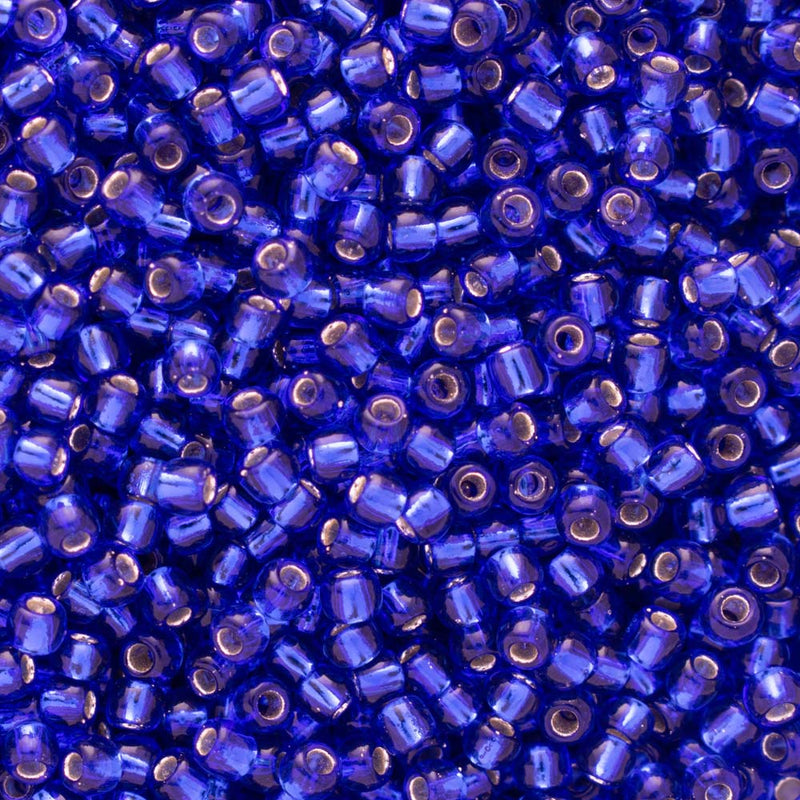 Toho Round Seed Beads Size 11/0 2.2mm, 28 Silver-Lined Cobalt