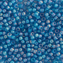 Toho Round Seed Beads Size 11/0 2.2mm, 309 Inside-Color Light Sapphire/Opaque Blue-Lined, 8 grams